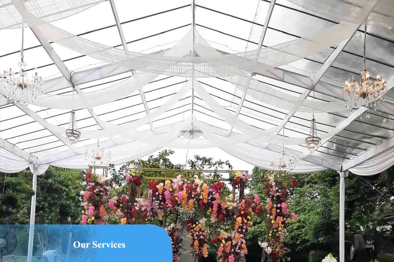 Tenda Dekorasi Kain Juntai